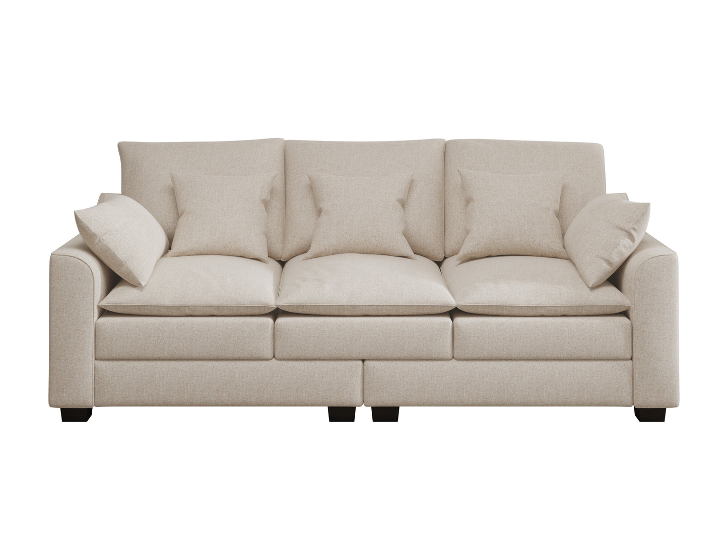 78.7" Sofa with Pillows - Beige