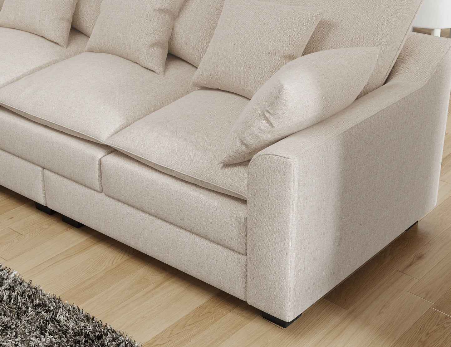 78.7" Sofa with Pillows - Beige