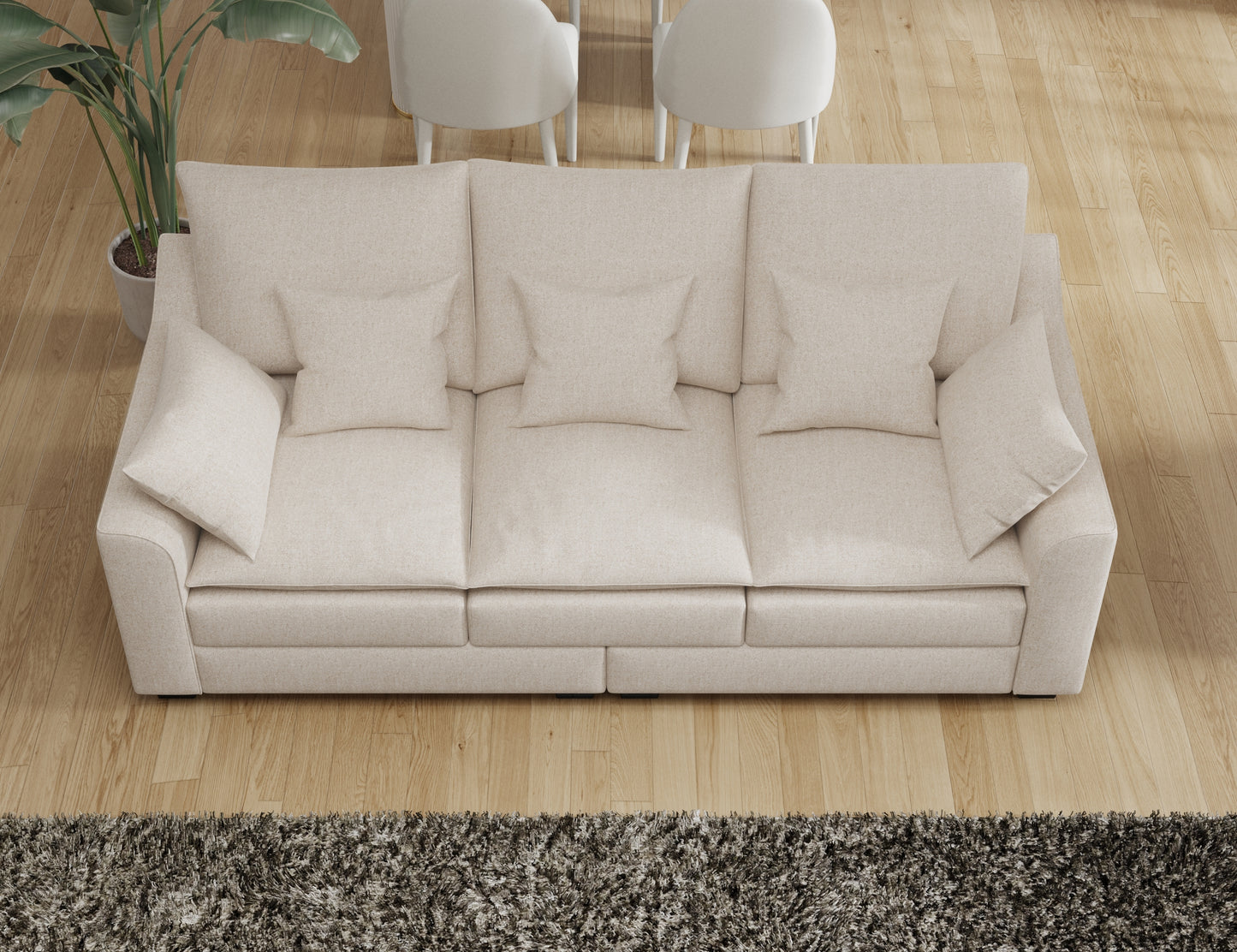 78.7" Sofa with Pillows - Beige