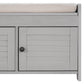 TREXM Storage Bench with 3 Shutter-shaped Doors - Gray Wash