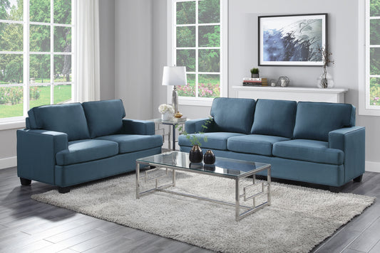 Transitional Style Sofa Set - Blue