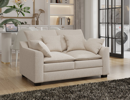 55" Loveseat with Pillows - Beige