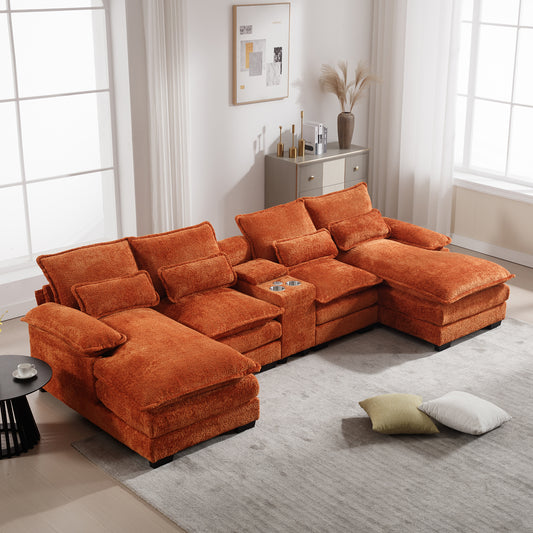 KB U Shape Sofa - Orange