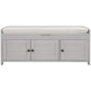 TREXM Storage Bench with 3 Shutter-shaped Doors - Gray Wash