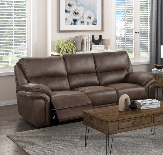 Plush Modern Living Room Sofa Set - Brown