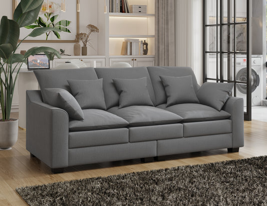 78.7"  Sofa with Pillows - Grey