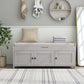 TREXM Storage Bench with 3 Shutter-shaped Doors - Gray Wash