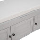 TREXM Storage Bench with 3 Shutter-shaped Doors - Gray Wash