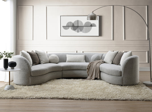 ACME Ivria Sectional Sofa - Gray Boucle