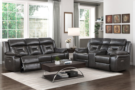 Power Reclining Sofa Set - 	Dark Gray,Light Gray