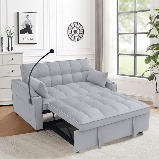 Futon Sofa - Light Grey