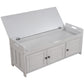 TREXM Storage Bench with 3 Shutter-shaped Doors - Gray Wash