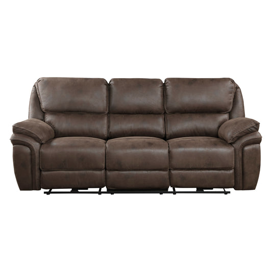 Plush Modern Reclining Sofa - Brown