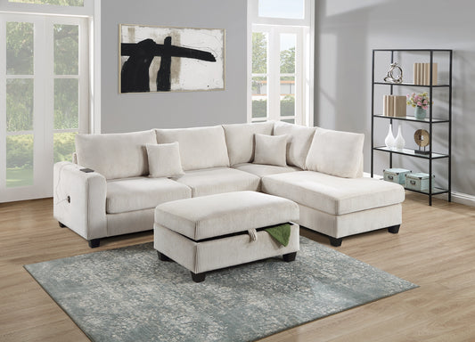 LK Sectional Sofa - Ivory